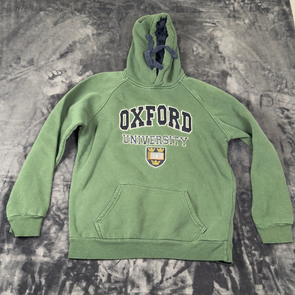 Official Oxford University Hoodie Mens XL Green Pullover Crest Raglan 5580